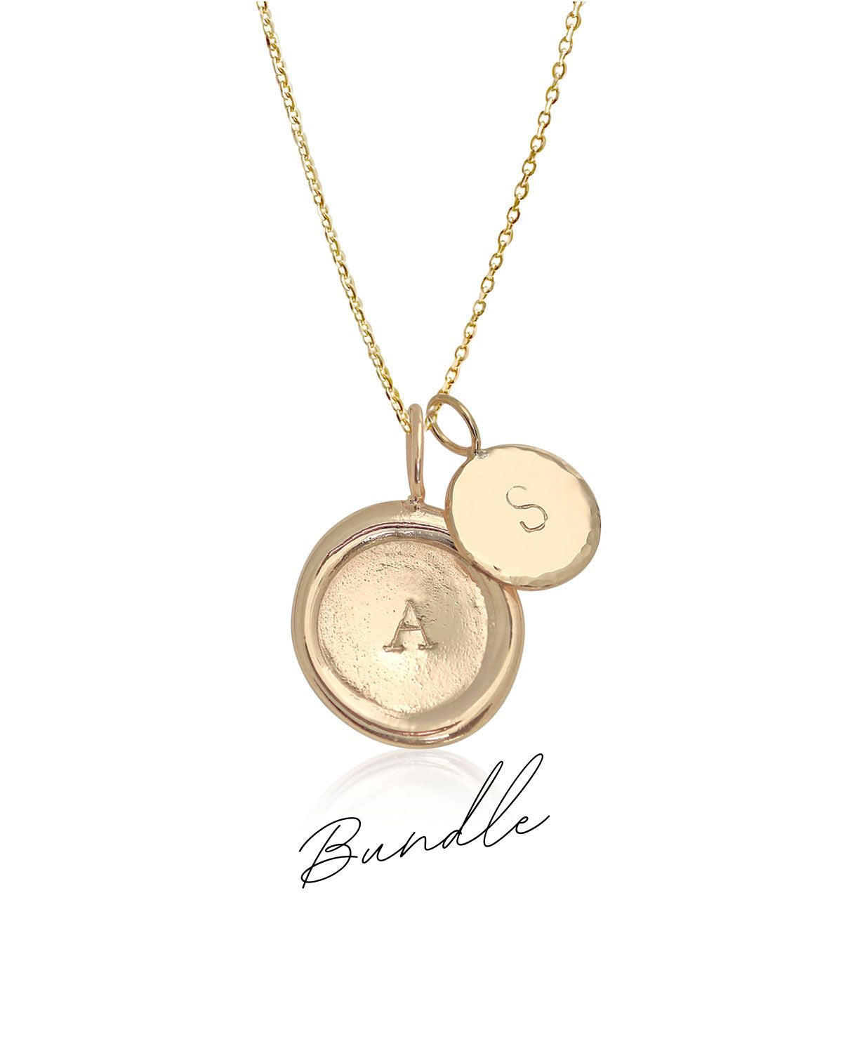 Seal &amp; Halo Necklace Set (Yellow Gold)