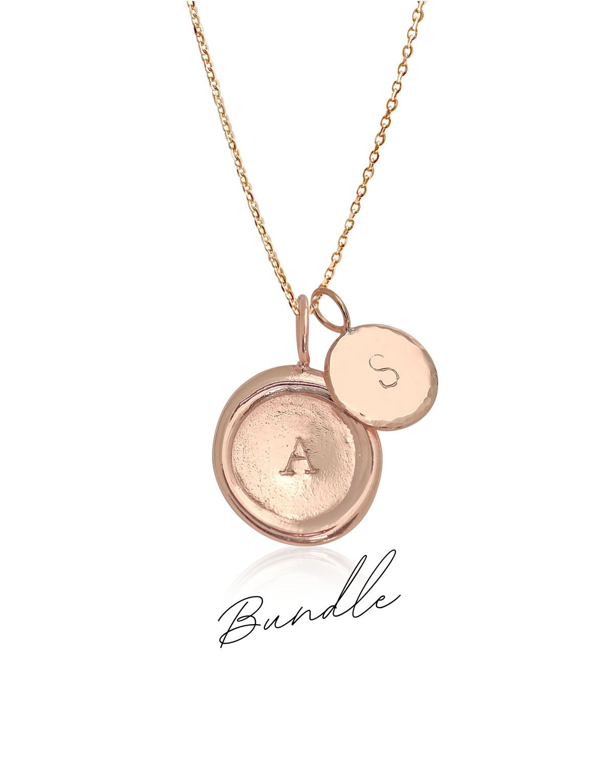 Seal &amp; Halo Necklace Set (Rose Gold)