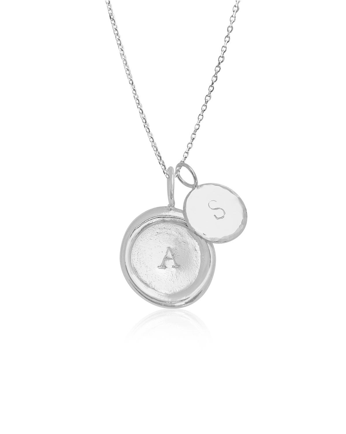 Double Initial Necklace (Silver)