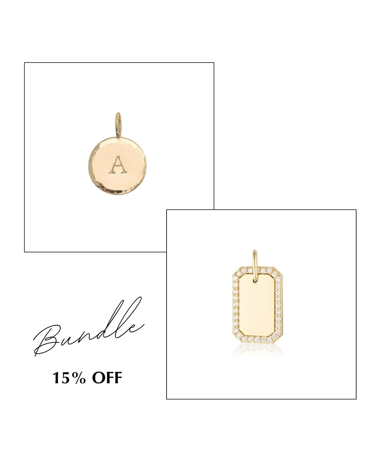 Crystal Tag &amp; Halo Pendants Set